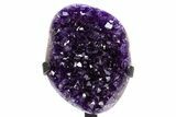 Amethyst Geode With Metal Stand - Uruguay #306863-1